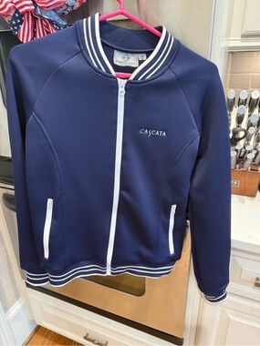 Foray Golf Cascata (logied) Zip Navy blue and white Jacket size Small